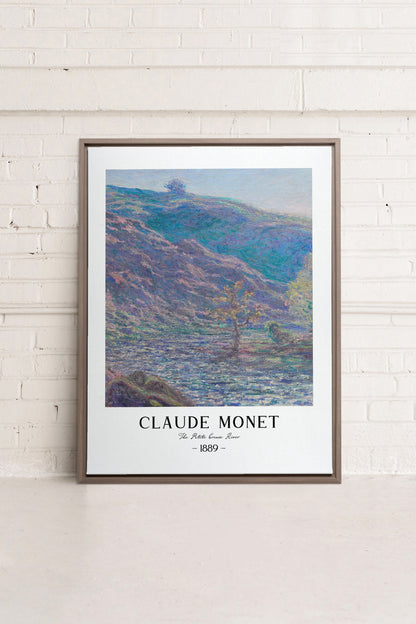 OLEKA CANVAS - THE PETITE CREUSE RIVER, Oeuvre sur toile étirée, encadré Brun Chêne