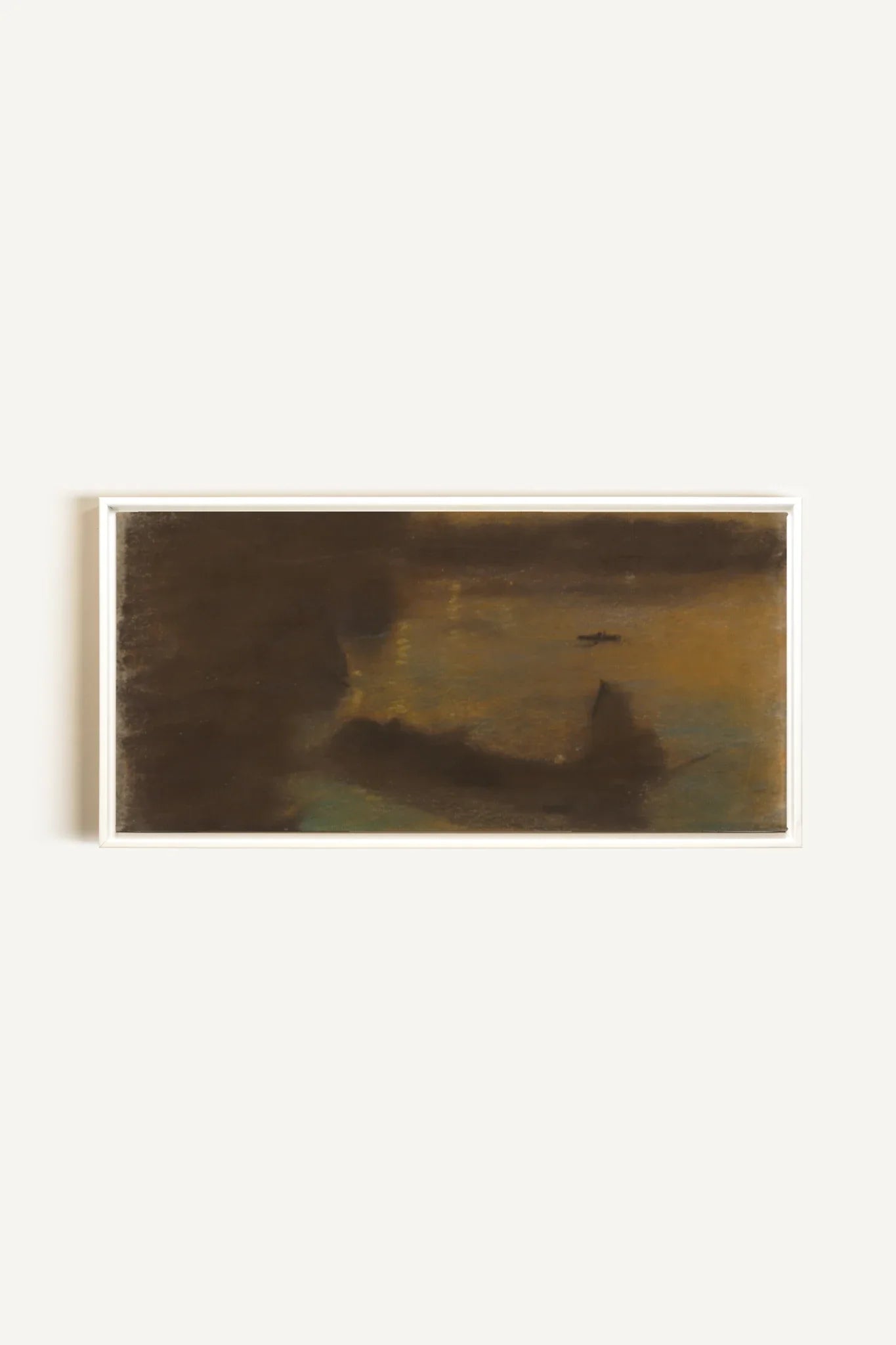 ASH GLOW, Artwork on stretched canvas, framed in white