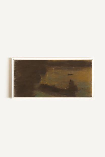 ASH GLOW, Artwork on stretched canvas, framed in white