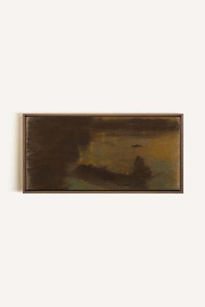 ASH GLOW, Artwork on stretched canvas, framed in Oak Brown