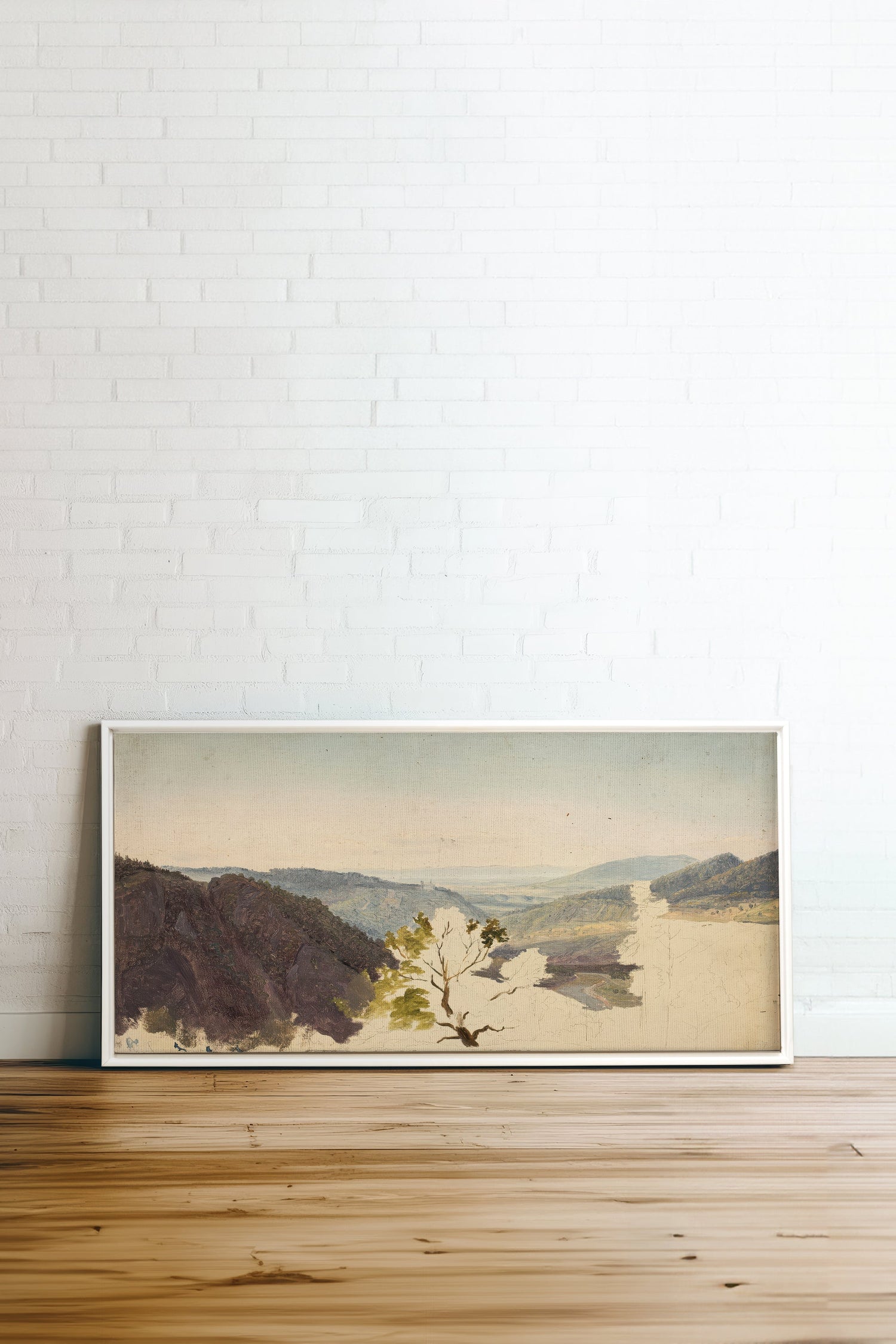 EMERGING VALLEY, Oeuvre sur toile étirée, encadré Blanc
