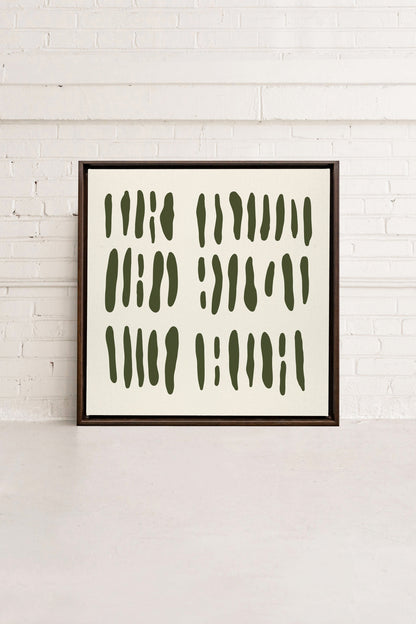 OLEKA CANVAS - FLOATING PATTERNS, Oeuvre sur toile étirée, encadré Brun Noyer