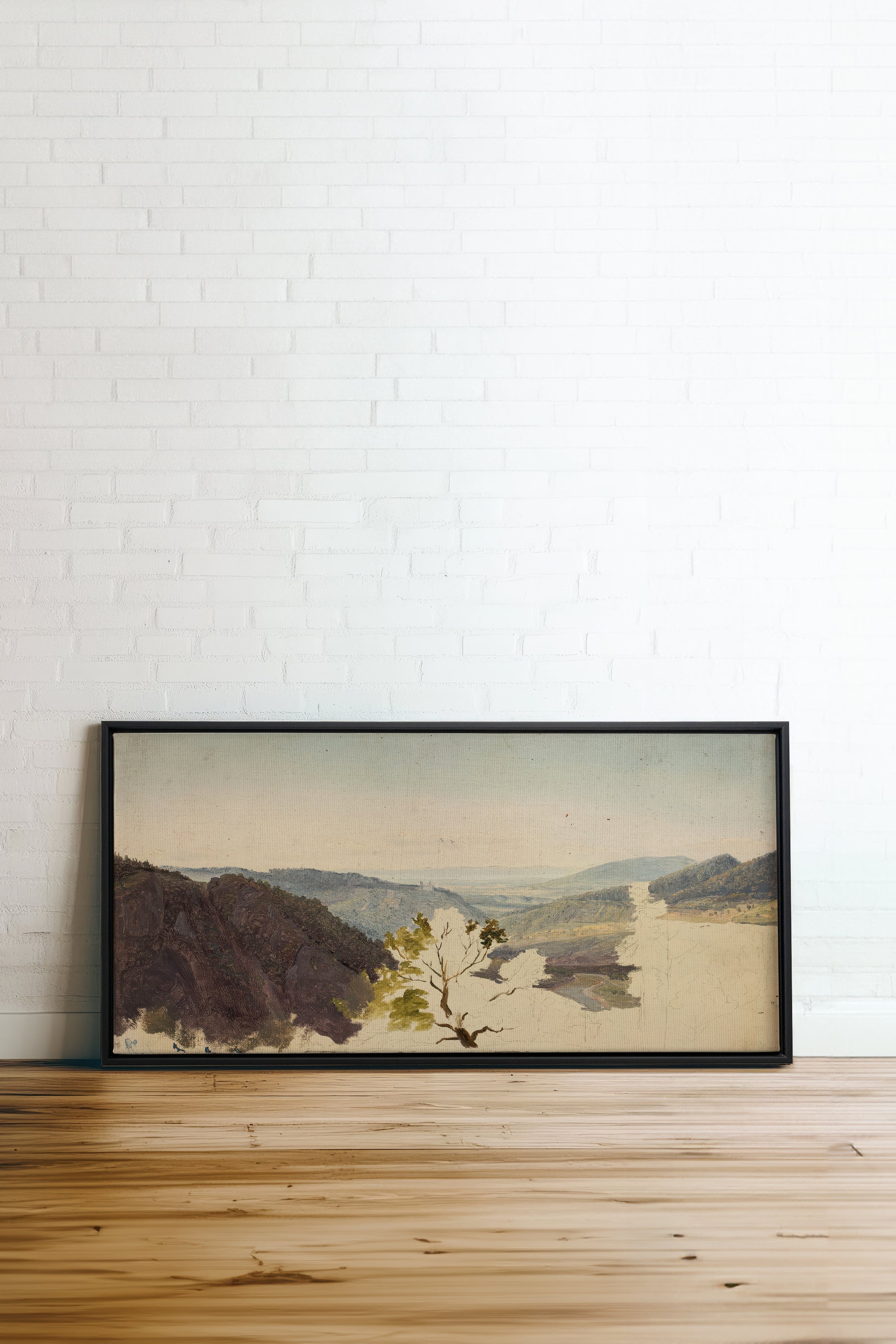 EMERGING VALLEY, Oeuvre sur toile étirée, encadré Noir