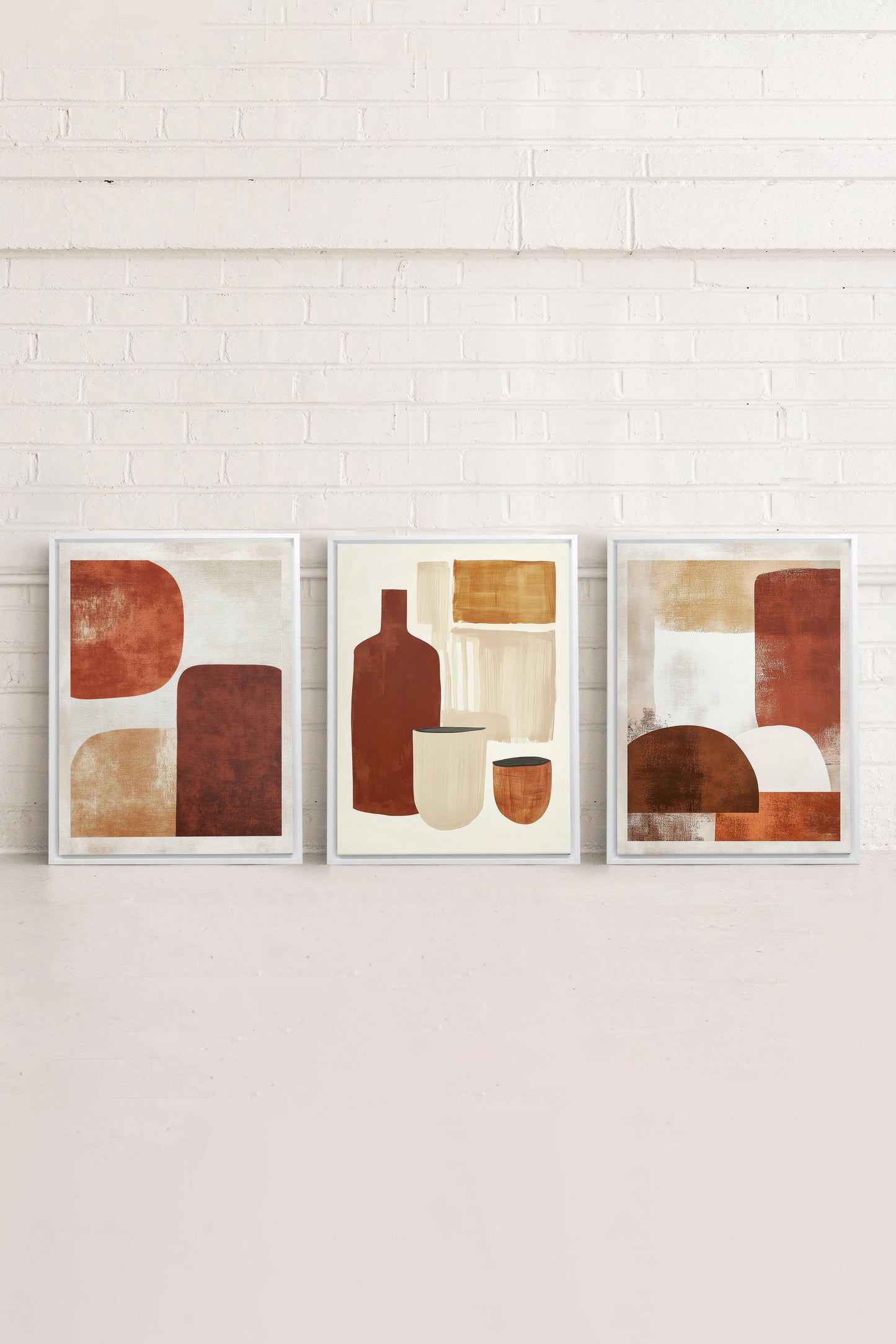 EARTHLY CRAFT TRIO (3 works on stretched canvas)