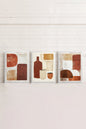 EARTHLY CRAFT TRIO (3 works on stretched canvas)