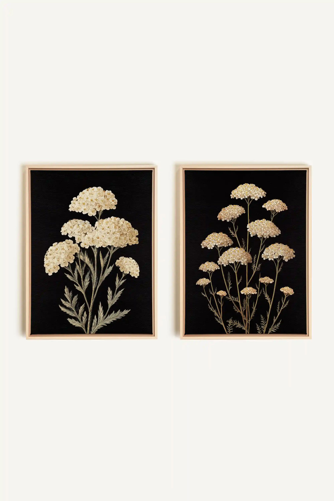 DUO SATINS DES CHAMPS, 2 Works on stretched canvas, framed Naturel Clair