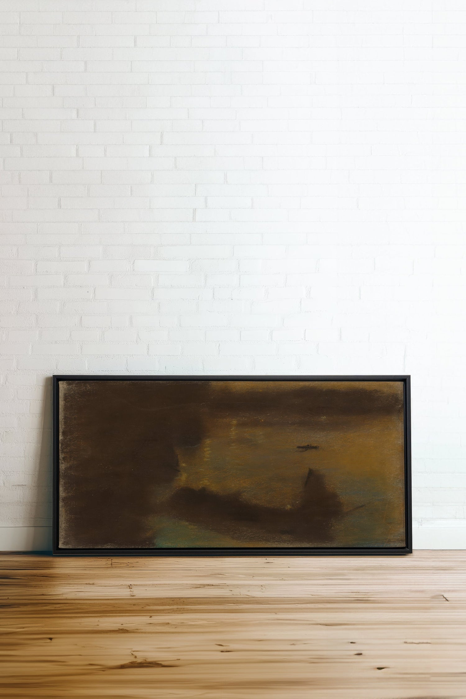 LUEUR DE CENDRE, Oeuvre sur toile étirée, encadré Noir