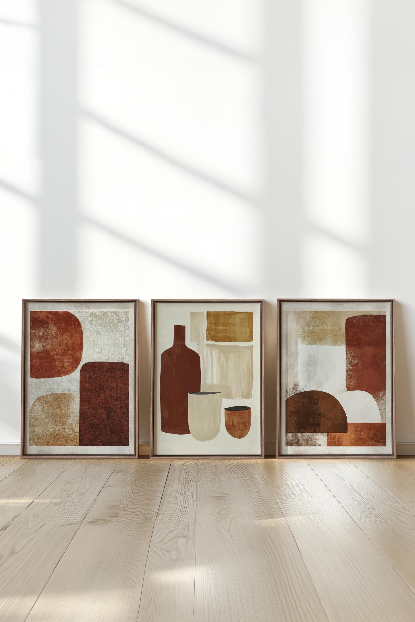 EARTHLY CRAFT TRIO (3 works on stretched canvas)