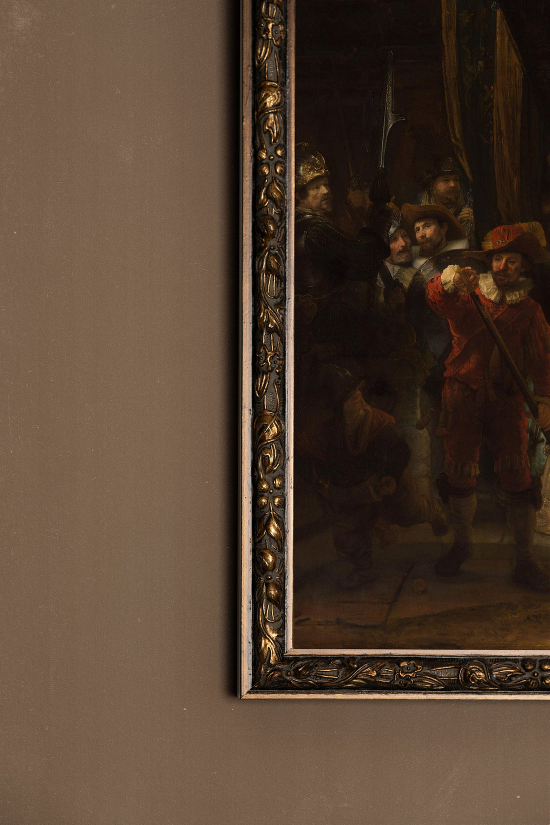 LA RONDE DE NUIT, Artwork on rigid canvas, framed in Vintage Bronze