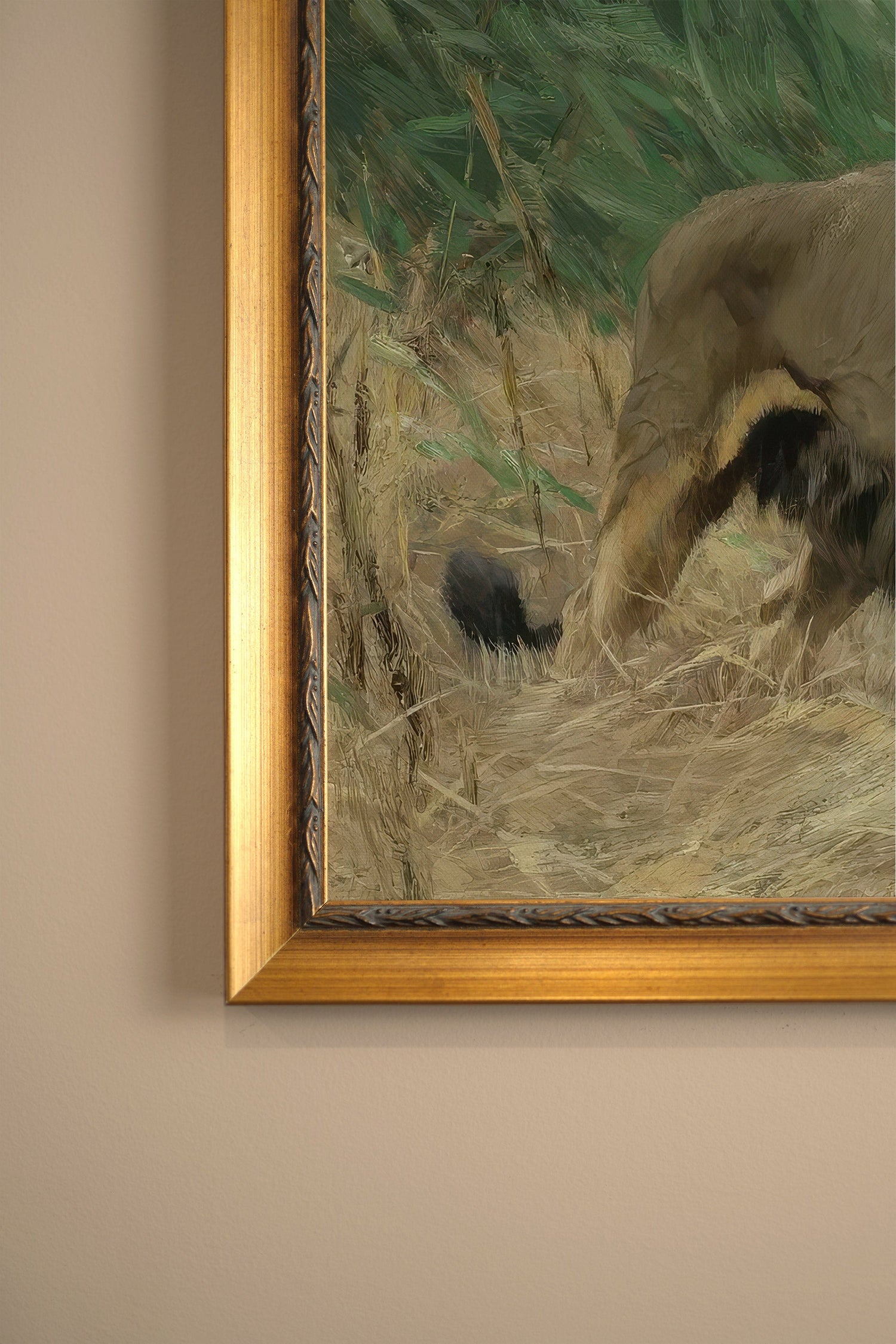MAJESTÉ SAUVAGE, Oeuvre sur toile rigide, encadré Vintage Or