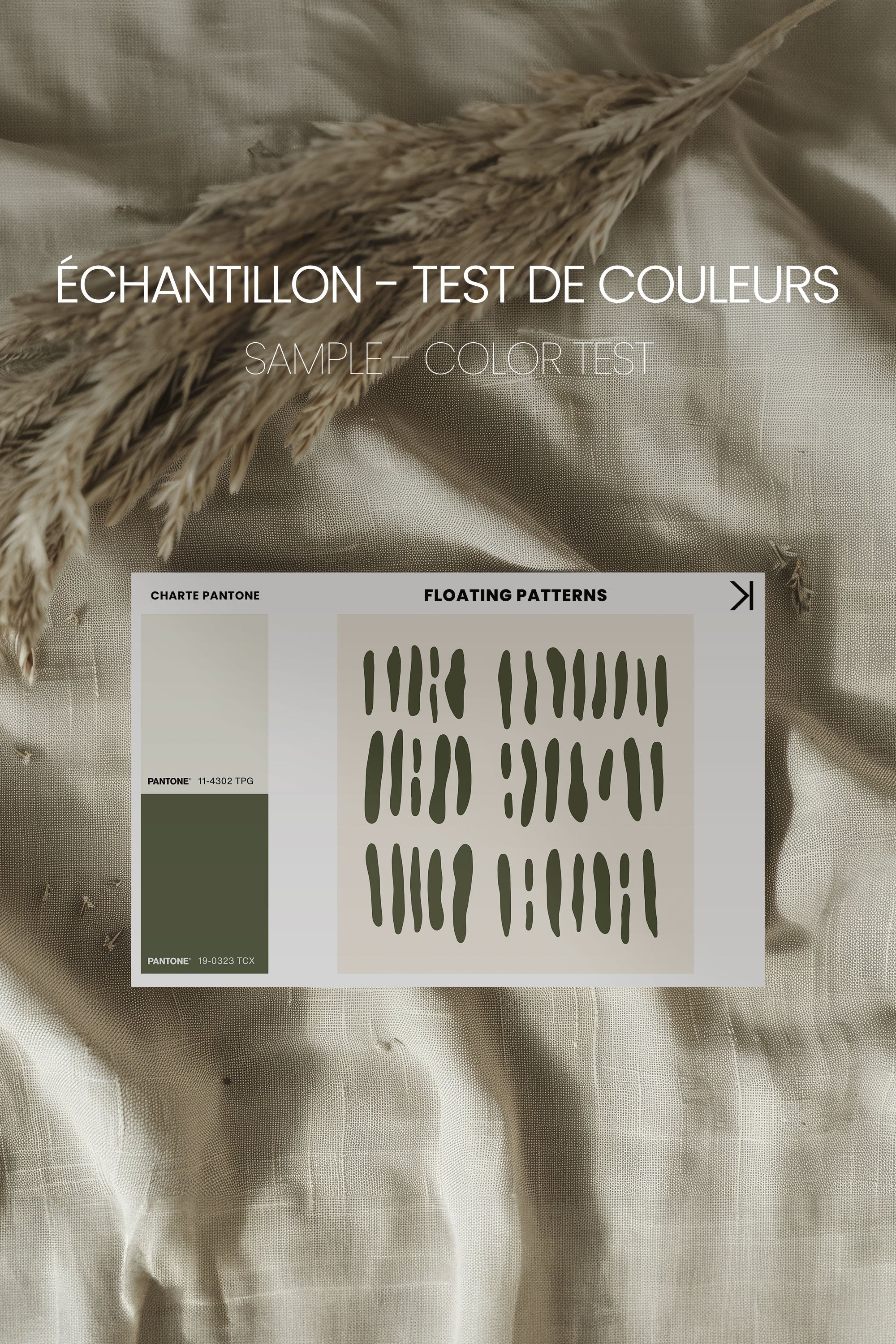 OLEKA CANVAS - FLOATING PATTERNS, Oeuvre sur toile étirée, encadré Blanc