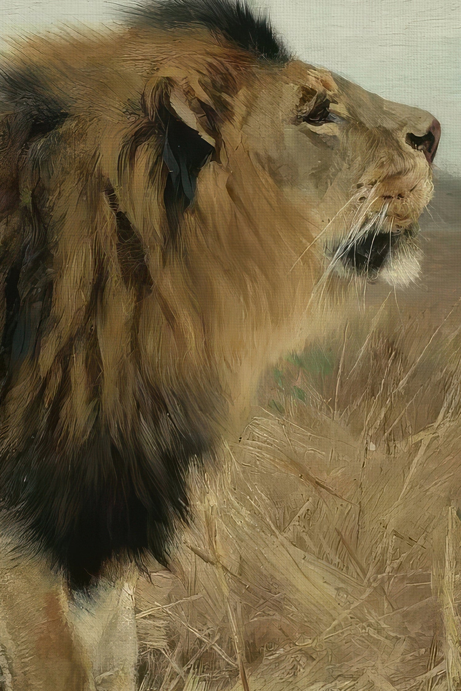 MAJESTÉ SAUVAGE, Oeuvre sur toile rigide, encadré Vintage Or