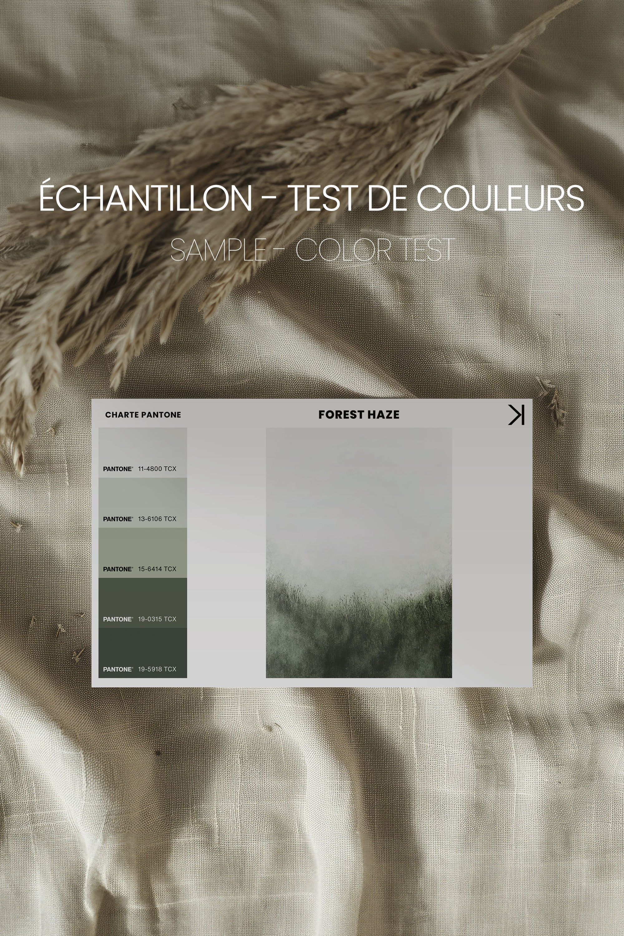 OLEKA CANVAS - FOREST HAZE, Oeuvre sur toile étirée, encadré Blanc