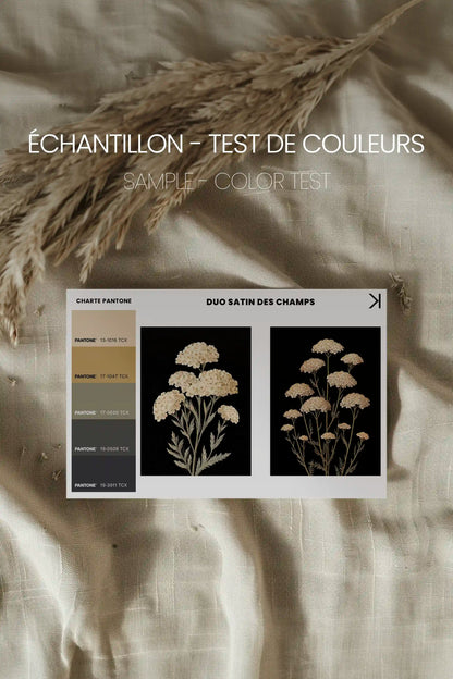 DUO SATINS DES CHAMPS, 2 Works on stretched canvas, framed Walnut Brown