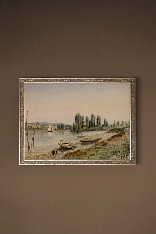 PEACEFUL SHORES, VINTAGE SILVER FRAME