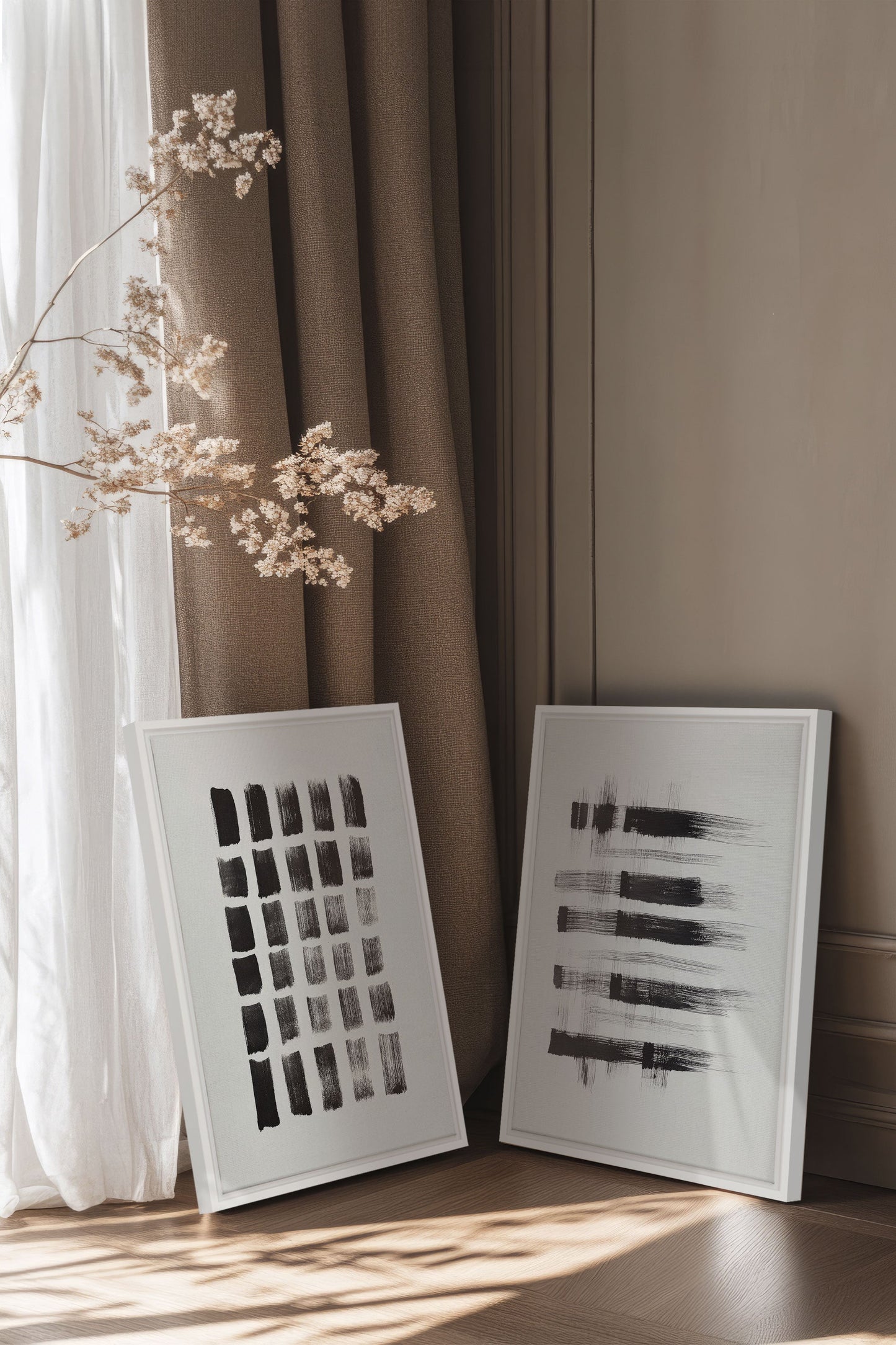 LINEAR CONTRAST DUO (2 works on stretched canvas)