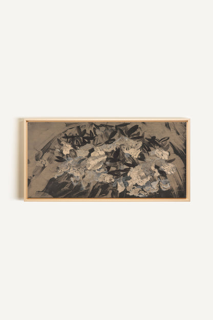 DARK BLOOM, Oeuvre sur toile étirée, encadré Naturel Clair