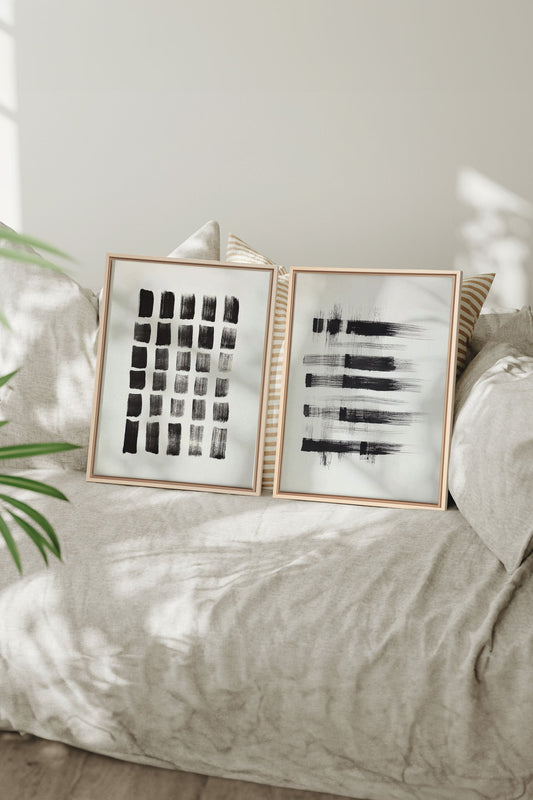 LINEAR CONTRAST DUO (2 works on stretched canvas)