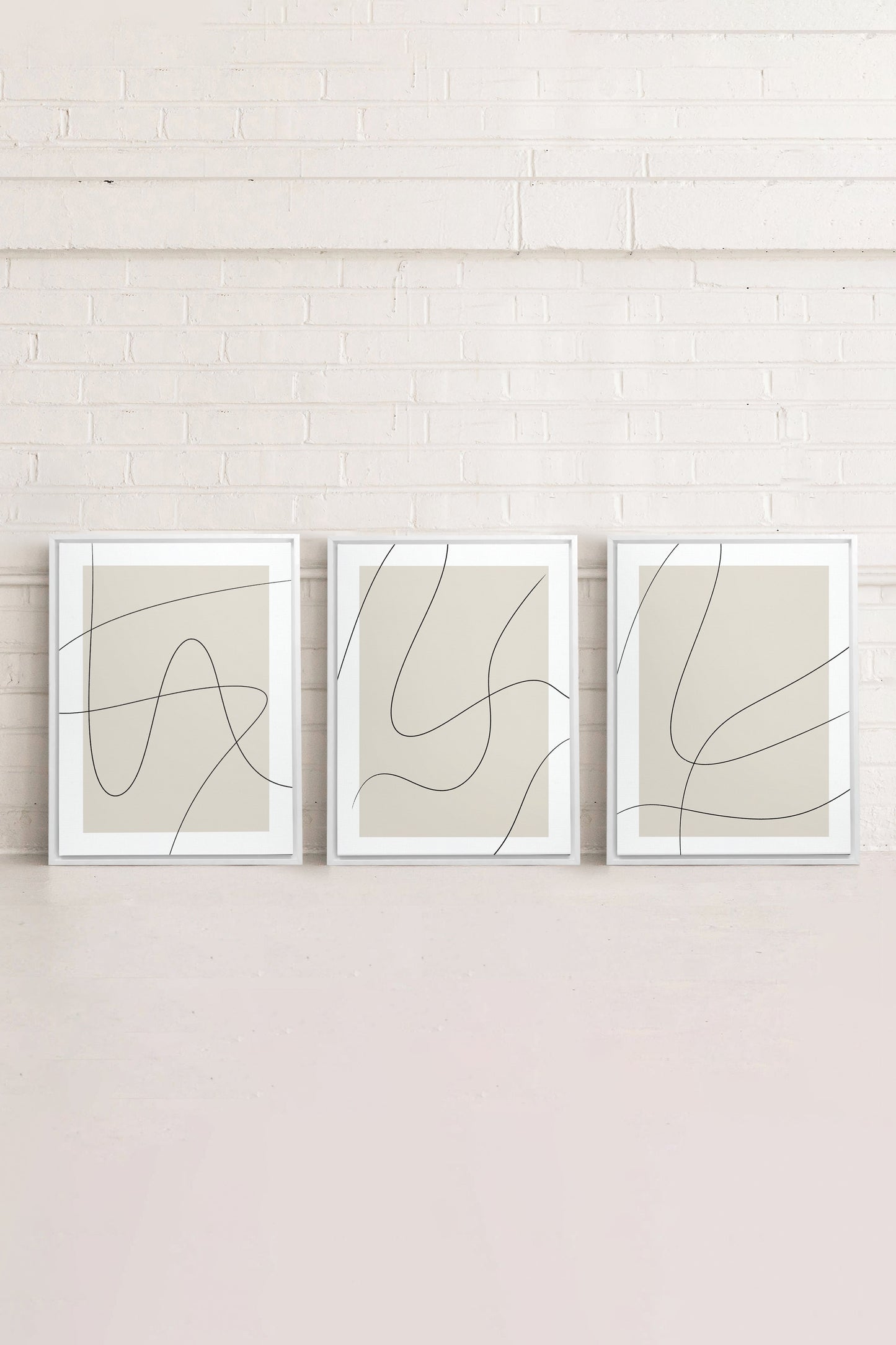 ELEGANT CURVES TRIO (3 works on stretched canvas)