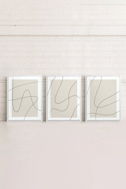 ELEGANT CURVES TRIO (3 works on stretched canvas)
