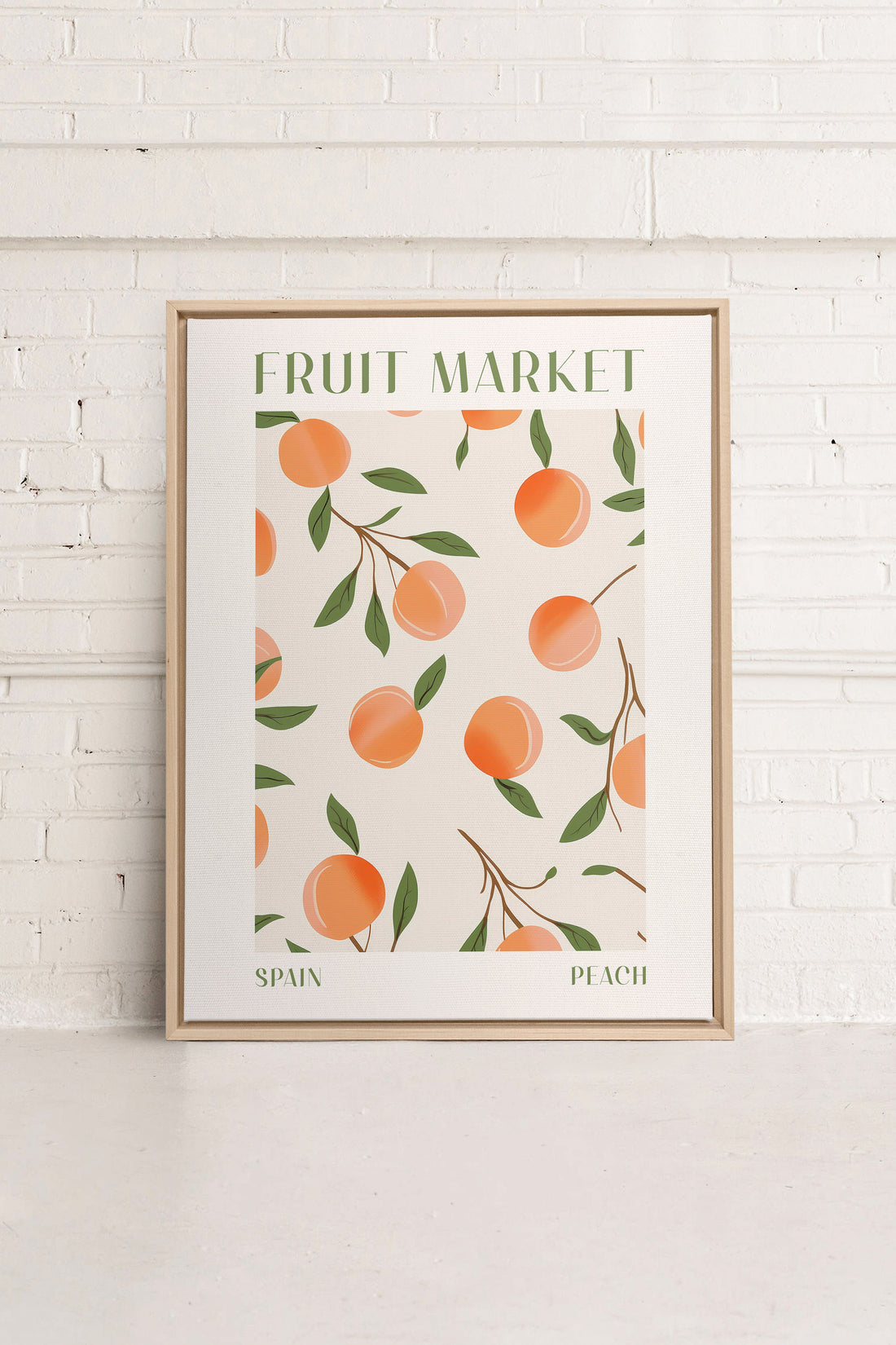 PEACH, Oeuvre sur toile étirée, encadré Naturel Clair