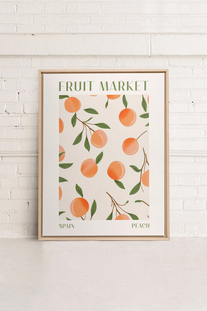 PEACH, Oeuvre sur toile étirée, encadré Naturel Clair