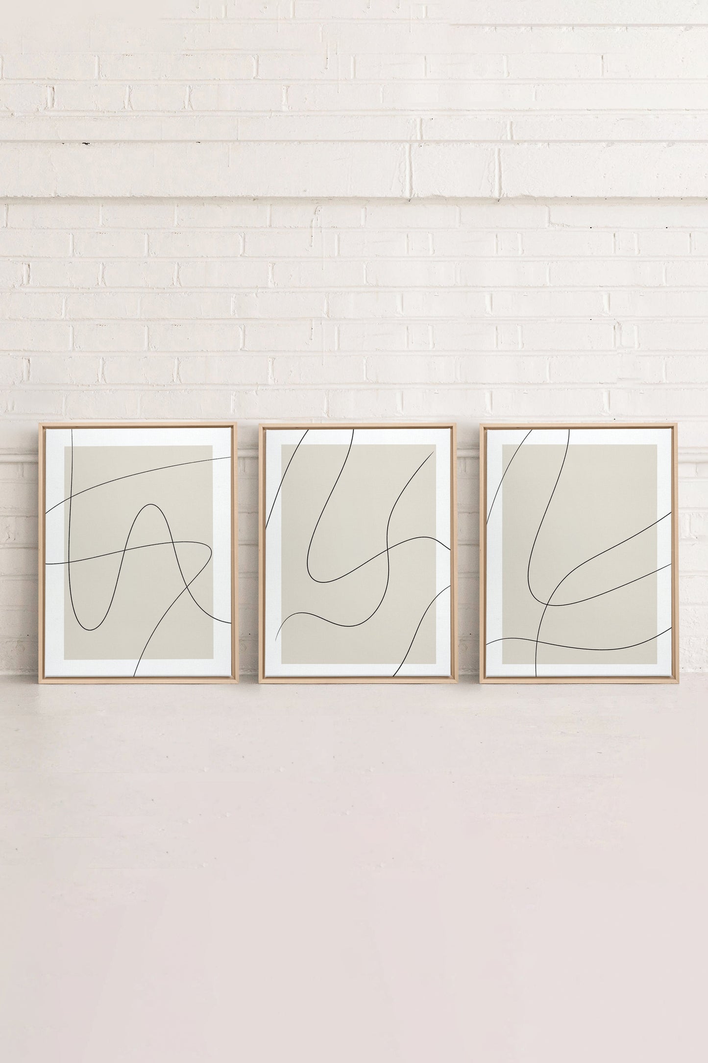 ELEGANT CURVES TRIO (3 works on stretched canvas)