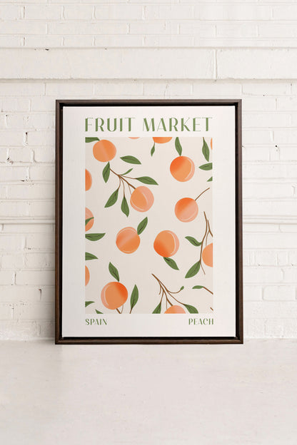 OLEKA CANVAS - PEACH, Oeuvre sur toile étirée, encadré Brun Noyer