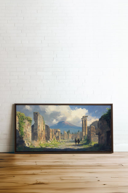 OLEKA CANVAS - SHADOWS OF THE PAST, Oeuvre sur toile étirée, encadré Brun Noyer