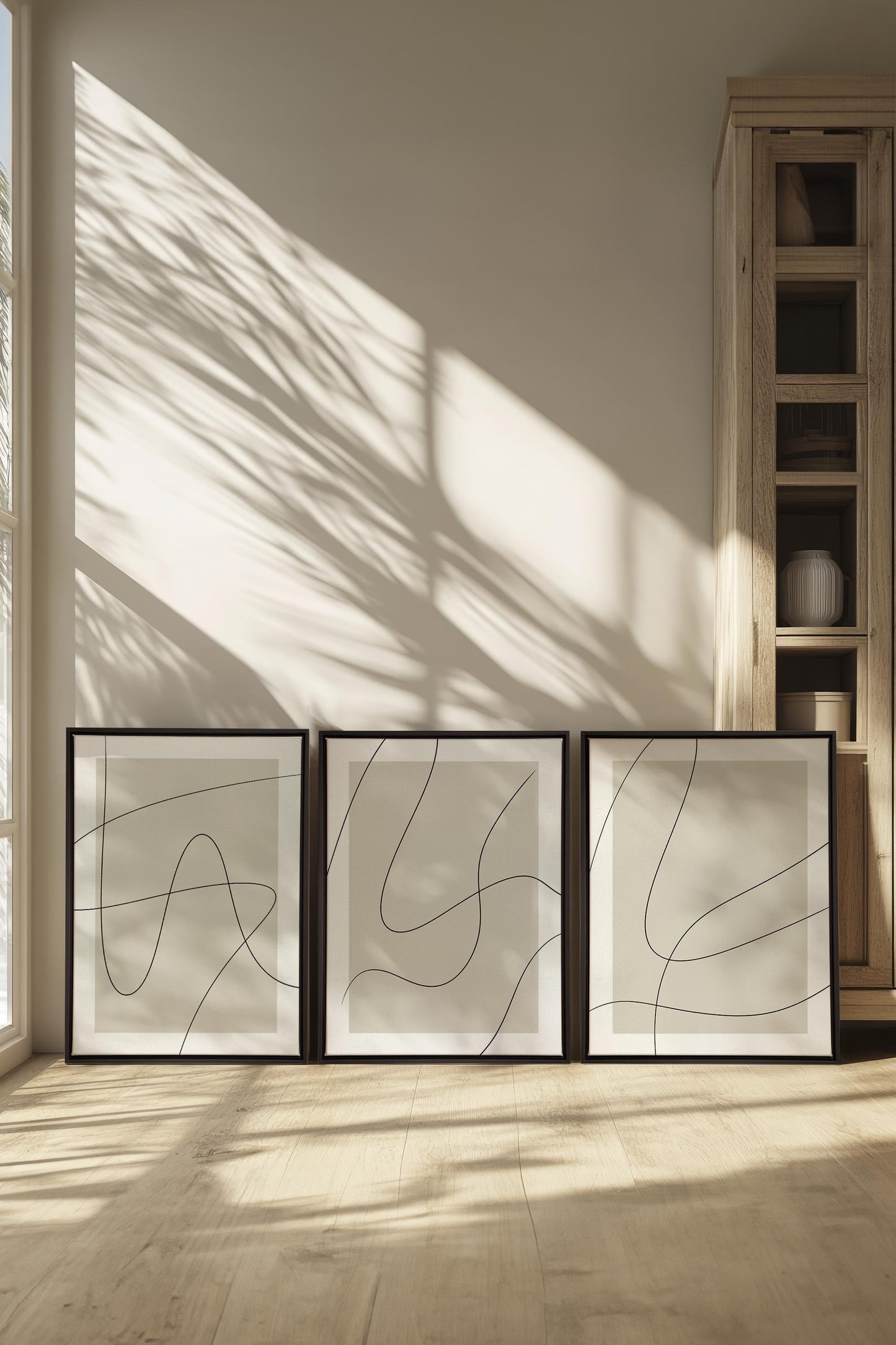 ELEGANT CURVES TRIO (3 works on stretched canvas)
