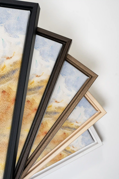 HORIZON CRISTALLIN, Oeuvre sur toile étirée, encadré Brun Chêne
