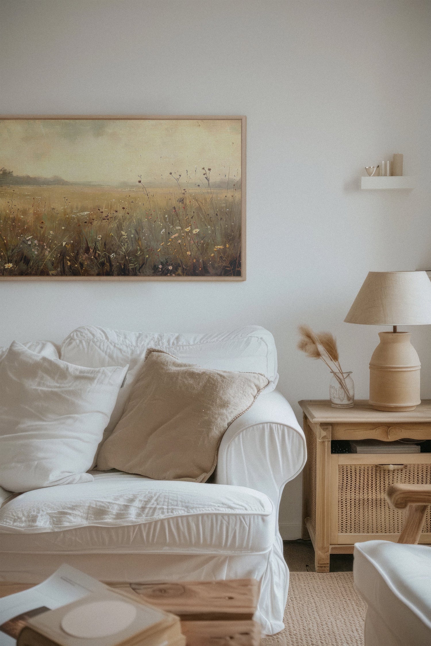 OLEKA CANVAS - Greenscape, Oeuvre sur toile étirée, encadré Naturel Clair