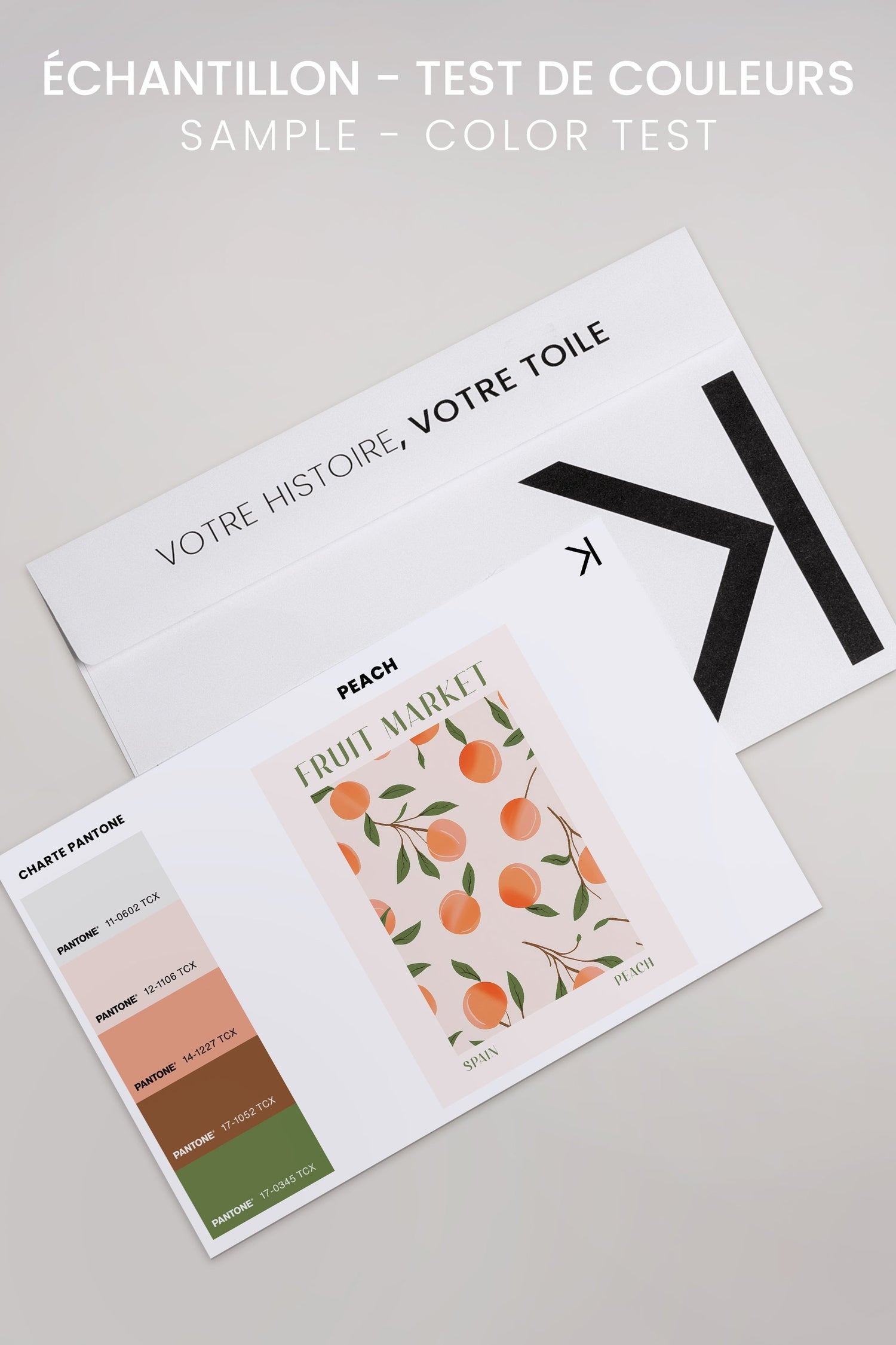 OLEKA CANVAS - PEACH, Oeuvre sur toile étirée, encadré Blanc