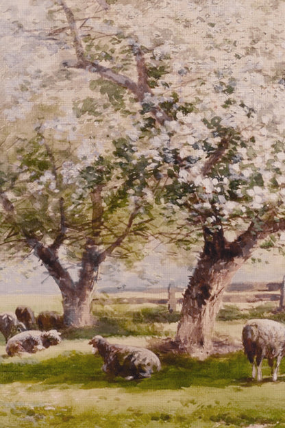 CHAMPS EN FLEURS, Oeuvre sur toile rigide, encadré Vintage Bronze
