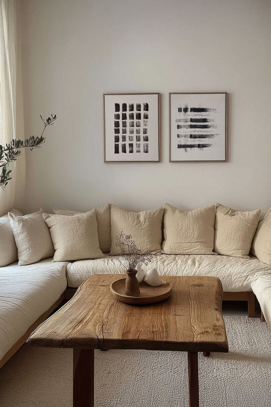 LINEAR CONTRAST DUO (2 works on stretched canvas)