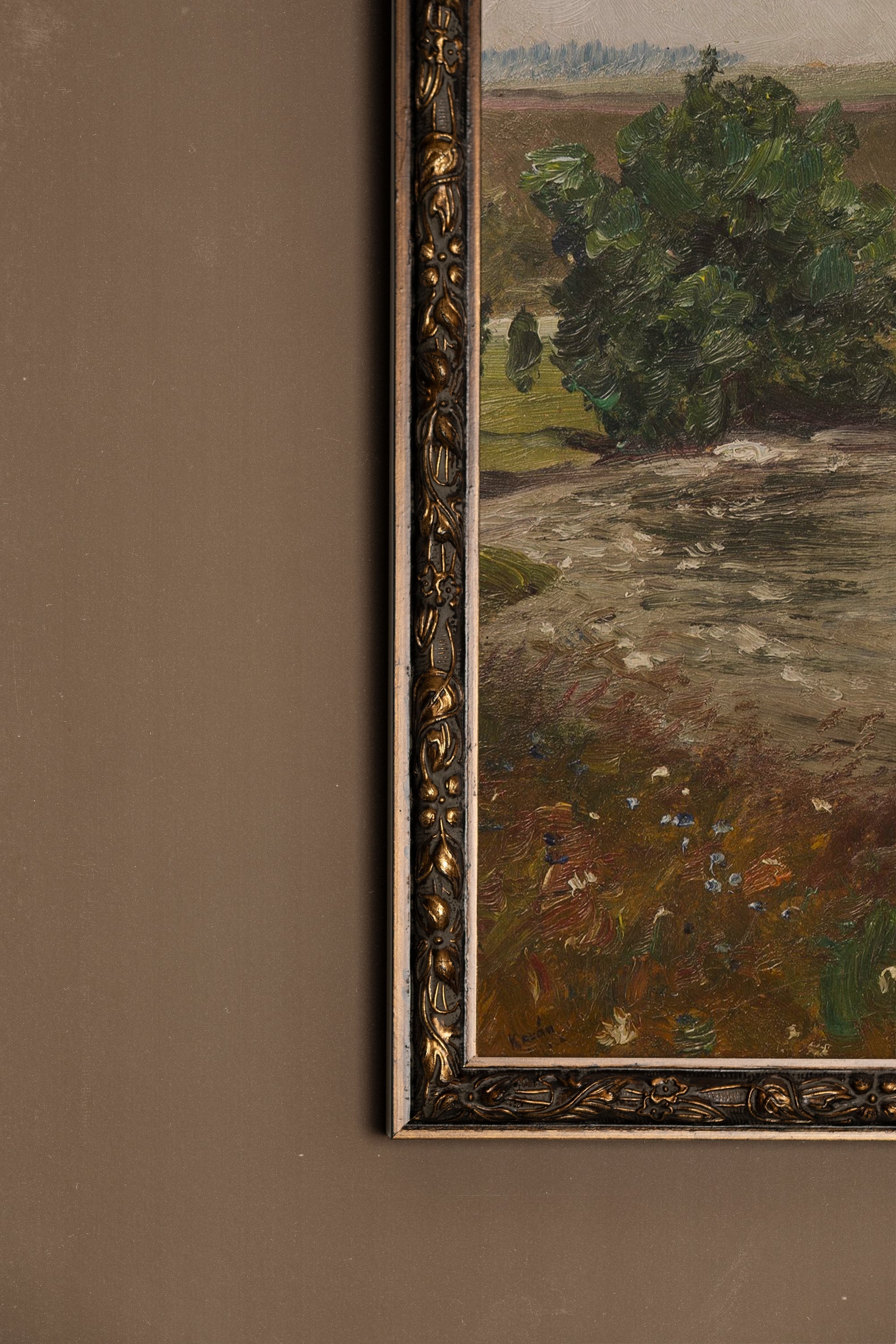 DOUCEUR DE PRINTEMPS, Oeuvre sur toile rigide, encadré Vintage Bronze