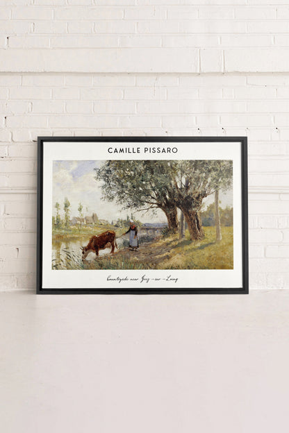 OLEKA CANVAS - PISSARO, Oeuvre sur toile étirée, encadré Noir