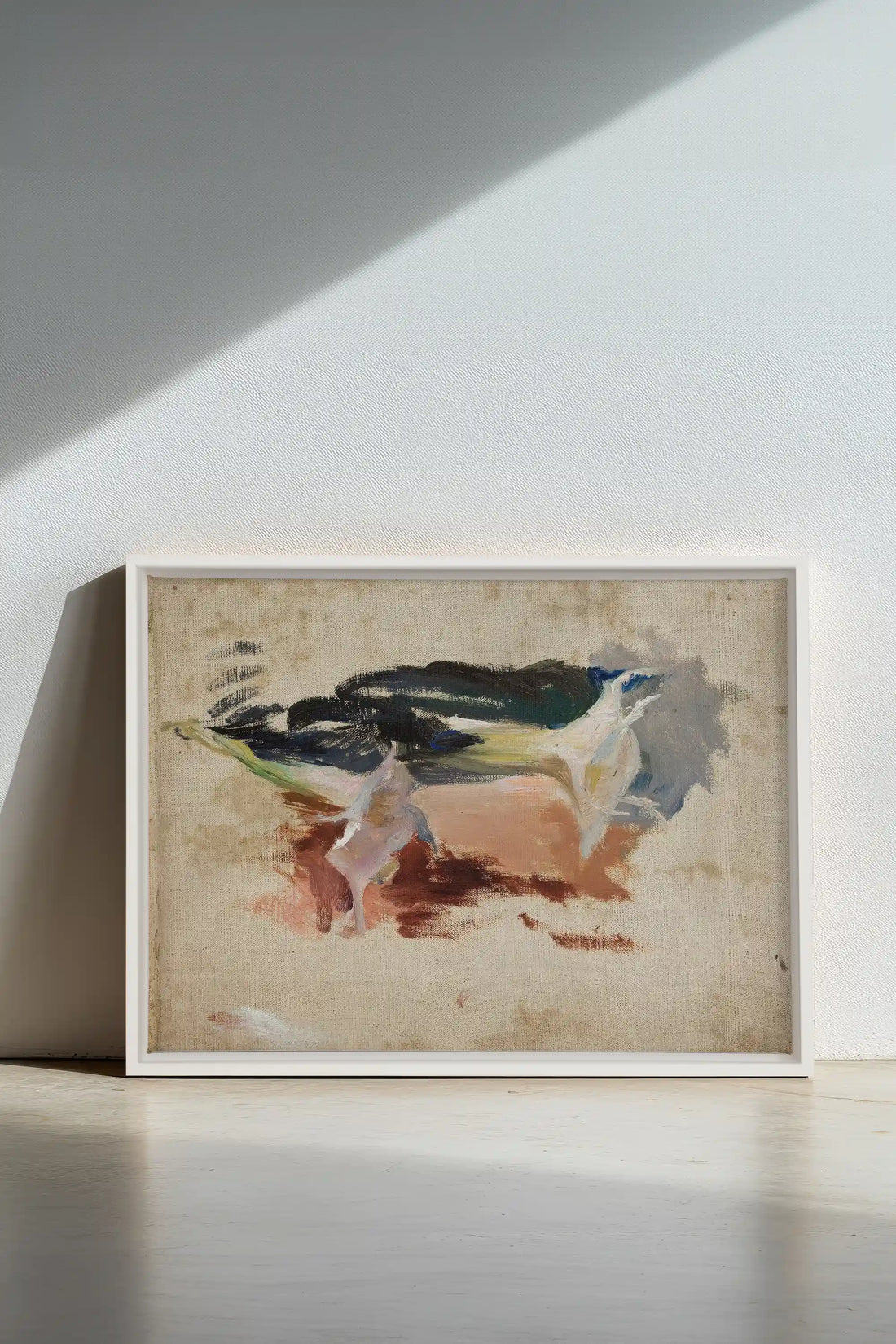 ORGANIC TRACE II, Oeuvre sur toile étirée, encadré Blanc