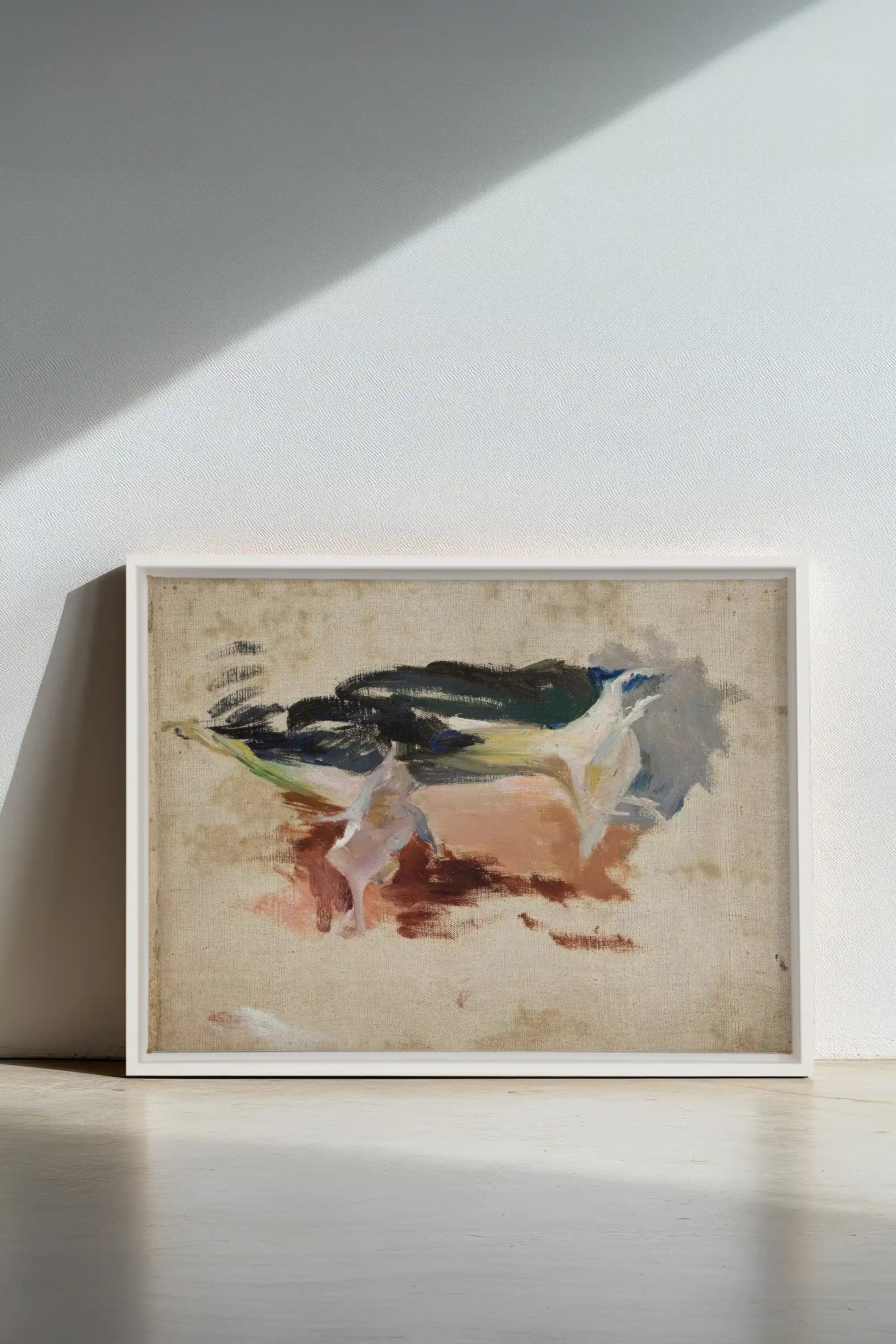 ORGANIC TRACE II, Oeuvre sur toile étirée, encadré Blanc