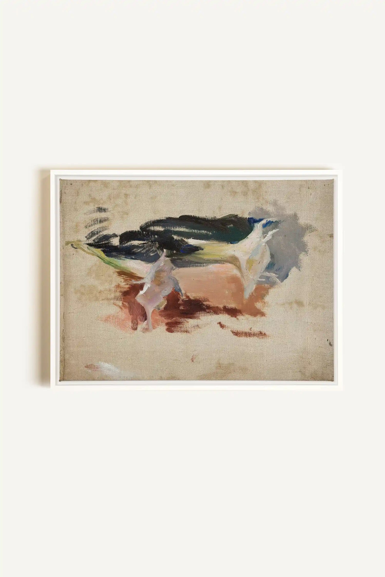 ORGANIC TRACE II, Oeuvre sur toile étirée, encadré Blanc