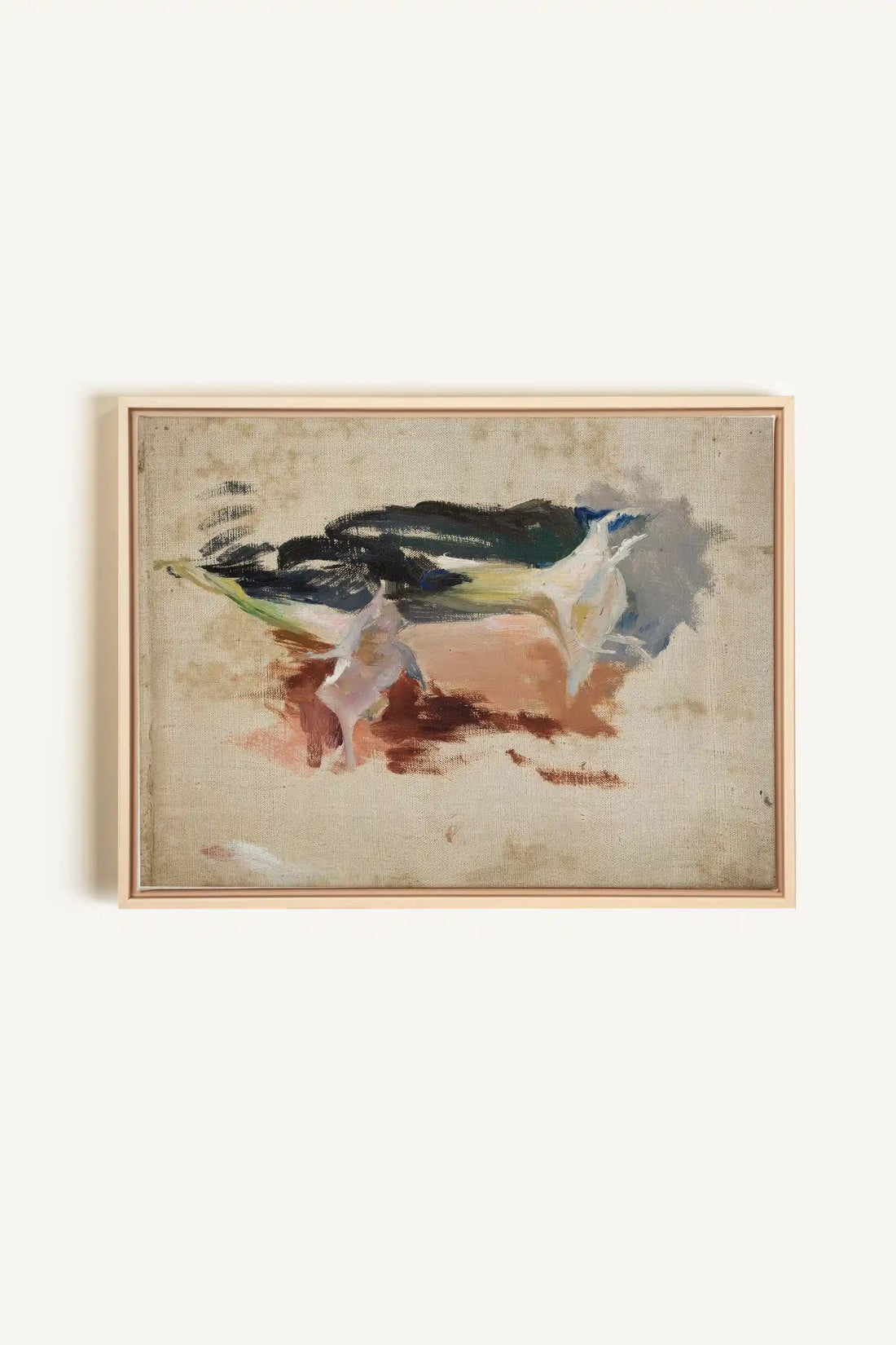ORGANIC TRACE II, Oeuvre sur toile étirée, encadré Naturel Clair