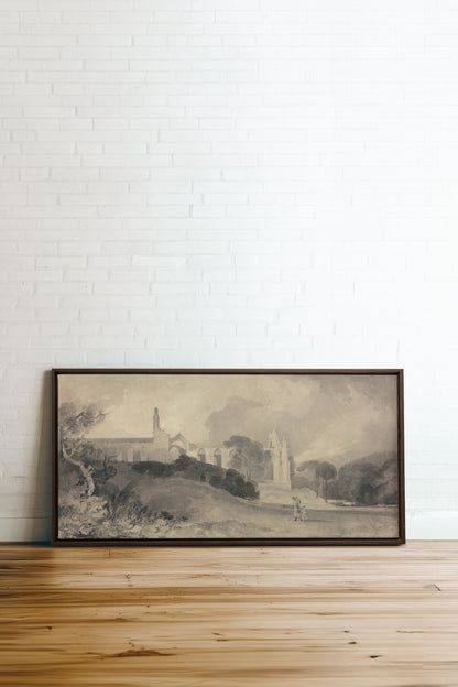 VESTIGES VOILÉS, Oeuvre sur toile étirée, encadré Brun Noyer