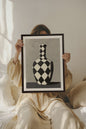 VASE EN DAMIER, Work on stretched canvas