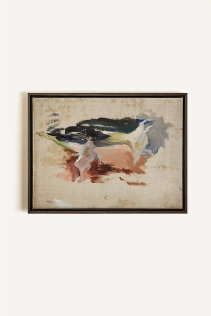 ORGANIC TRACE II, Work on stretched canvas, framed Walnut Brown