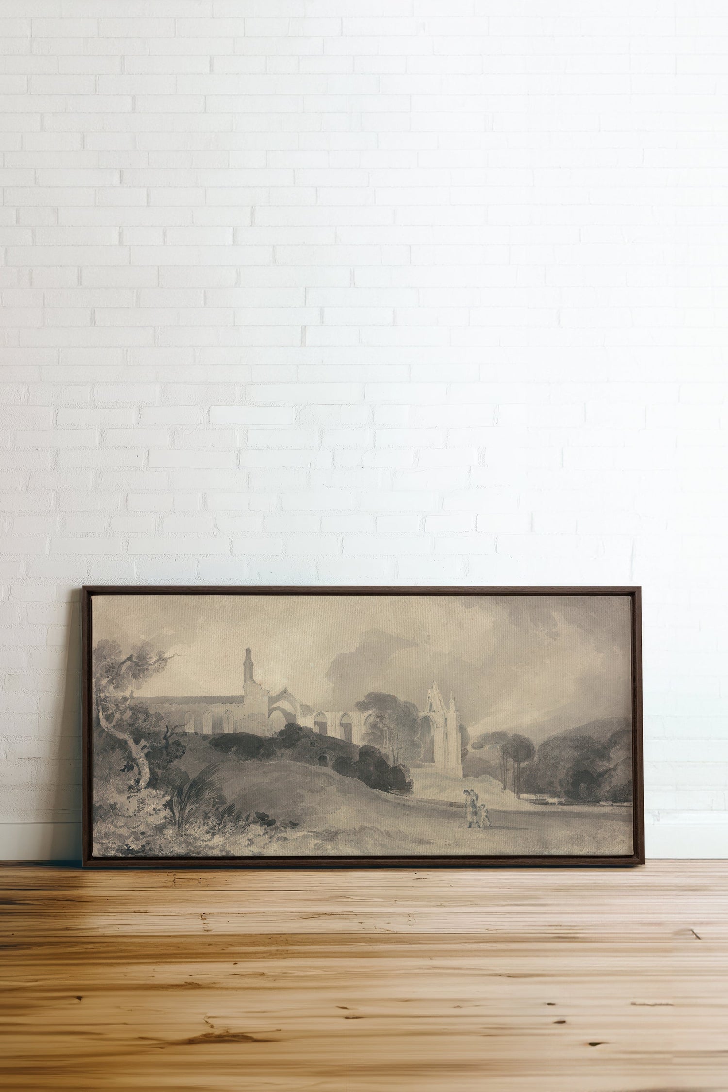 VESTIGES VOILÉS, Oeuvre sur toile étirée, encadré Brun Chêne