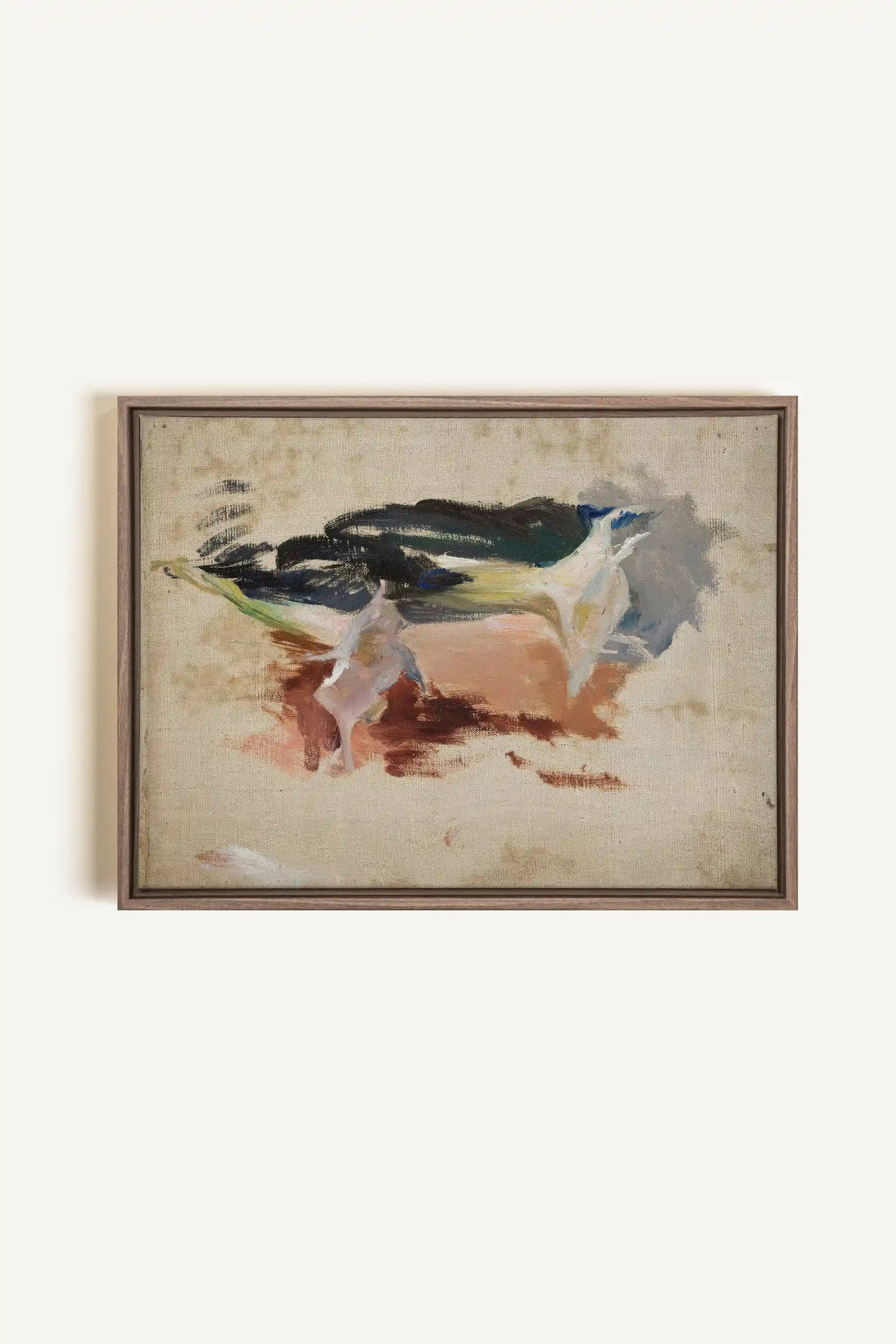 ORGANIC TRACE II, Oeuvre sur toile étirée, encadré Brun Chêne