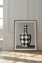 VASE EN DAMIER, Work on stretched canvas