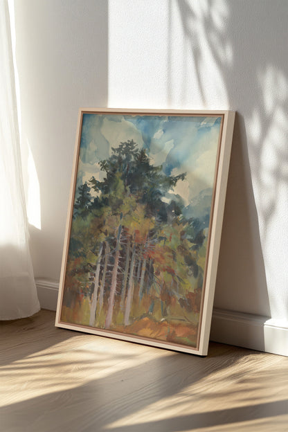 WILD GROVE, Oeuvre sur toile étirée, encadré Naturel Clair