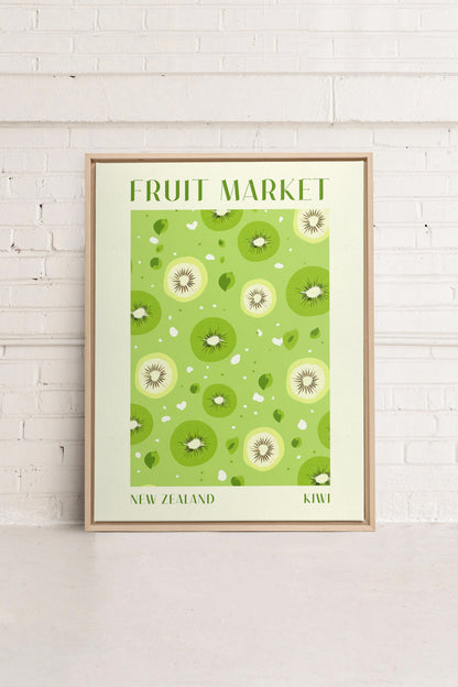 OLEKA CANVAS - KIWI, Oeuvre sur toile étirée, encadré Naturel Clair
