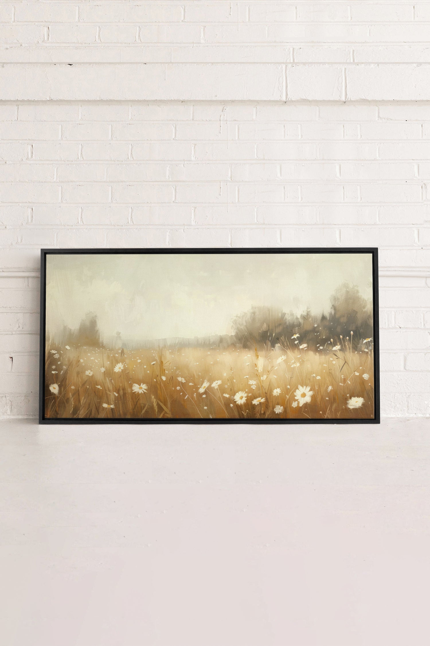 OLEKA CANVAS - Daisy Breeze, Oeuvre sur toile étirée, encadré Noir